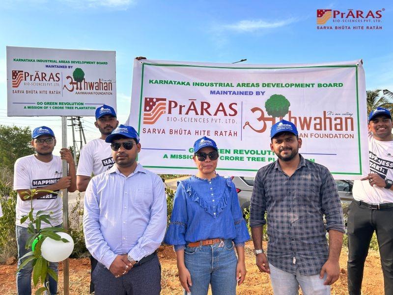 PrĀRAS Aahwahan Foundation CSR tree plantation drive